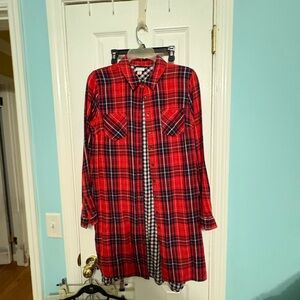 Merona Red Plaid Midi Dress